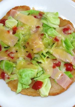 春キャベツがおいしい～パン耳と豆腐のピザ-レシピのメイン写真
