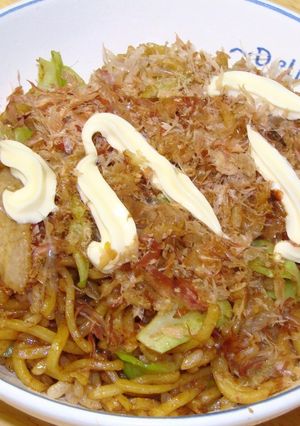 焼きそばとごはんのコラボ☆うちのそばめし-レシピのメイン写真