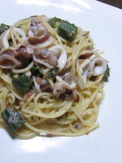 オクラとひいかのパスタ~梅肉ソース和え~-レシピのメイン写真