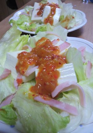 簡単ピリ辛豆腐サラダ-レシピのメイン写真
