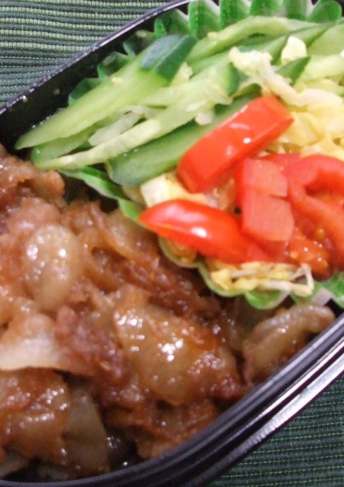 お昼のしょうが焼きお弁当-レシピのメイン写真