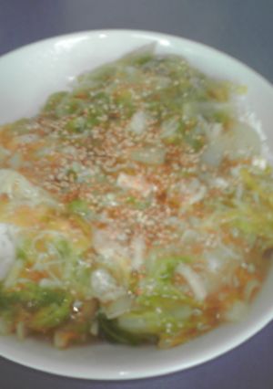 春キャベツとホタテの中華丼-レシピのメイン写真