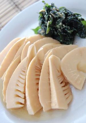 竹の子のあっさり煮　ワカメ味噌添え-レシピのメイン写真
