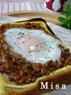 ネバネバ納豆エッグトースト-レシピのメイン写真