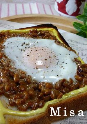 ネバネバ納豆エッグトースト-レシピのメイン写真