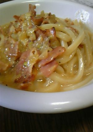 簡単!本格!カルボナーラうどん-レシピのメイン写真