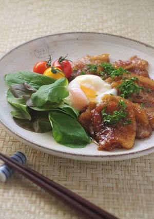 豚肉の照焼き 温玉のっけ-レシピのメイン写真