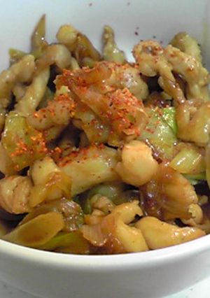 鶏皮とネギの甘辛炒め-レシピのメイン写真