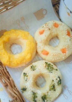 離乳食手づかみ☆おかずベーグル風おやき-レシピのメイン写真