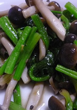 きのことほうれん草のアンチョビ炒め-レシピのメイン写真