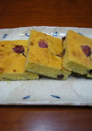 ✿さくらと甘納豆のバターケーキ✿-レシピのメイン写真
