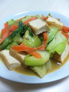 うまうま★厚揚げとチンゲンの中華風炒め煮-レシピのメイン写真