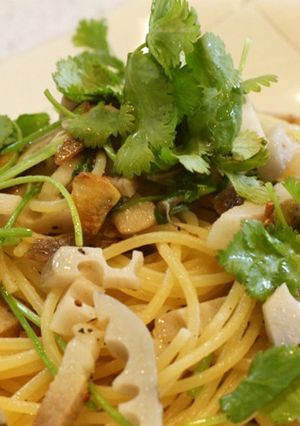 れんこんときのこのパスタ-レシピのメイン写真