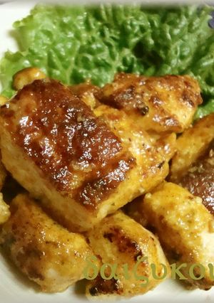 塩麹でジューシー♪胸肉のカレーマヨ焼き♪-レシピのメイン写真