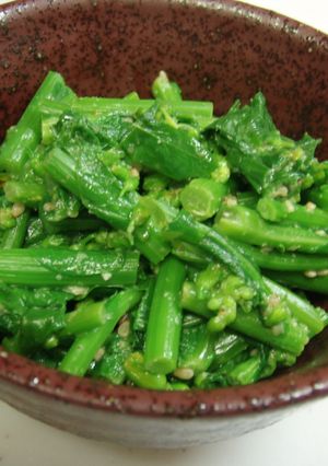 余った納豆のたれ＆辛子で菜の花の辛子和え-レシピのメイン写真