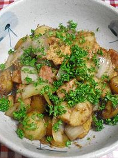 新ジャガイモと鶏肉のバルサミコ酢炒め-レシピのメイン写真