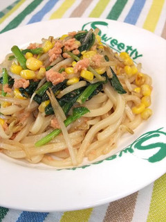 コーンバター焼うどん-レシピのメイン写真