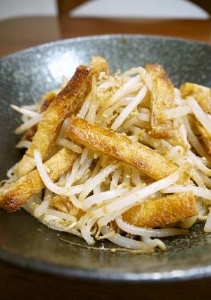 【レシピ動画】油揚げともやしのごま和え♪-レシピのメイン写真