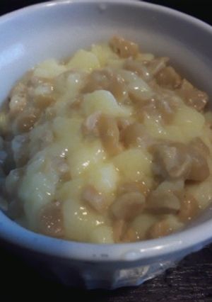 離乳食中期に〜卵豆腐にひき割り納豆〜-レシピのメイン写真