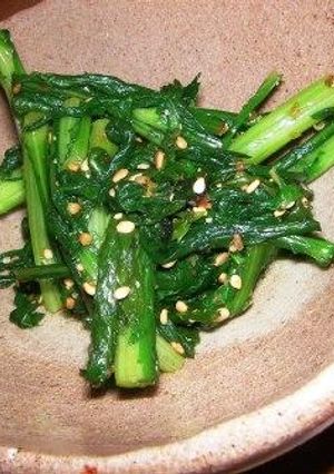 柚子香る♪春菊のピリ辛胡麻和え-レシピのメイン写真