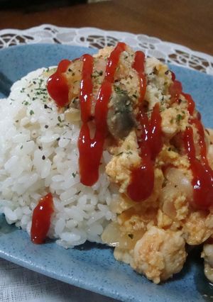手抜きオムライス（洋風親子丼？）-レシピのメイン写真