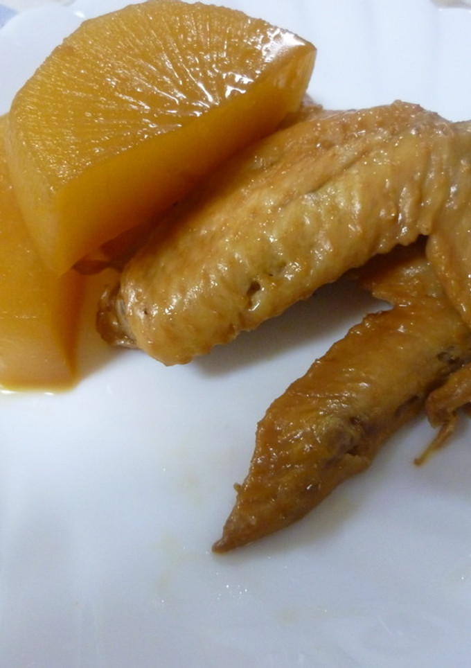 ３step！手羽先と大根の甘辛煮♪-レシピのメイン写真