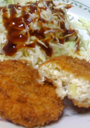 たっぷりキャベツと豆腐のメンチかつ-レシピのメイン写真