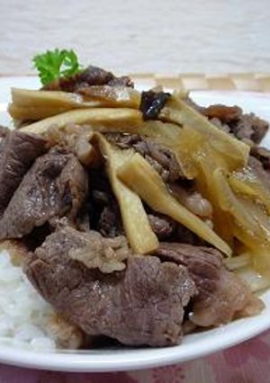簡単牛丼新玉葱エリンギ入り-レシピのメイン写真