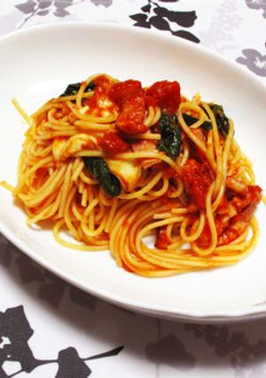 モッツァレラとバジルのトマト缶パスタ★-レシピのメイン写真
