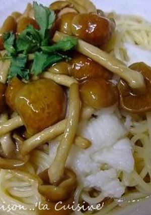 なめこと長いもの和風つゆだくパスタ-レシピのメイン写真