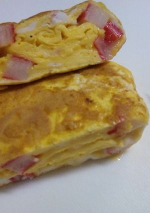 弁当おかず☆カニカマで卵焼き-レシピのメイン写真