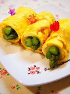 ✿アスパラの卵チーズ巻き✿-レシピのメイン写真