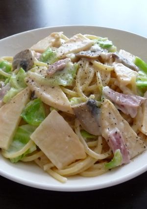 筍と春キャベツのクリームパスタ-レシピのメイン写真