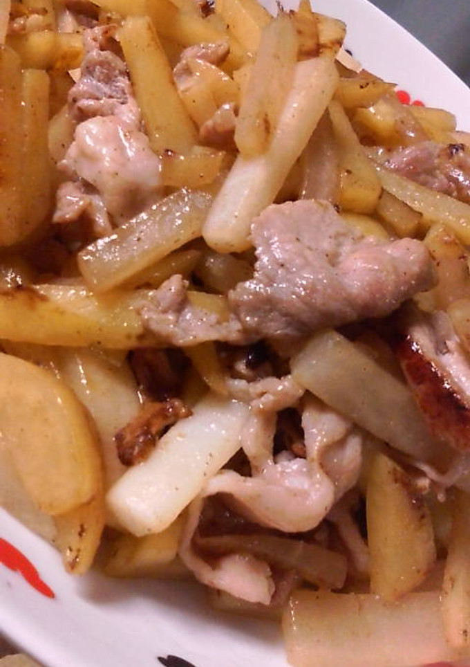 たのしい食感のじゃが＆大根の甘辛肉炒め☆-レシピのメイン写真