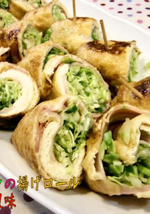 ♪薄揚げの春キャベツ巻き　照り焼き風味♪-レシピのメイン写真