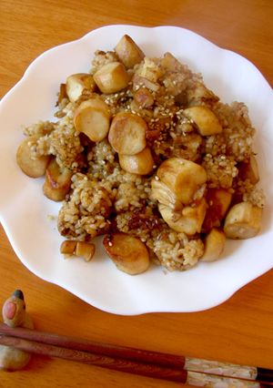 エリンギと油揚げの☆肉なし☆黒チャーハン-レシピのメイン写真