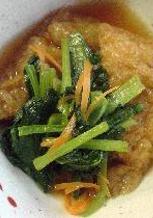 はなびし草の油揚げと青菜の煮付け-レシピのメイン写真