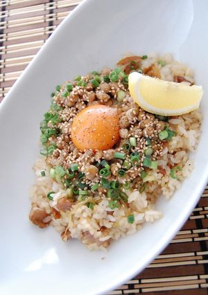 ネバネバ甘辛納豆ガーリック豚めし　-レシピのメイン写真