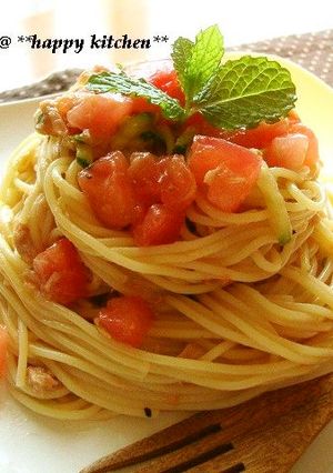 和えるだけ☆簡単トマトの冷製パスタ-レシピのメイン写真