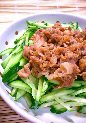熱冷？豚焼きしゃぶとキュウリのサラダ-レシピのメイン写真