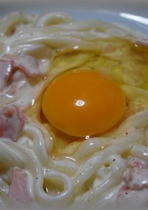 フライパンで　簡単　カルボナーラうどん-レシピのメイン写真