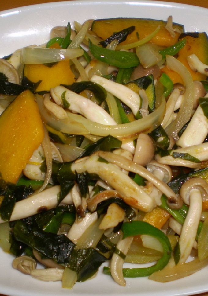かぼちゃとしめじのあっさり野菜炒め-レシピのメイン写真