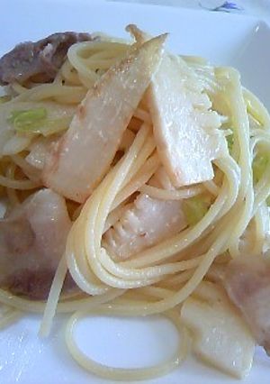 豚とたけのこの和風味噌パスタ-レシピのメイン写真