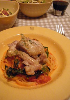 チキンとほうれん草のトマトクリームパスタ-レシピのメイン写真