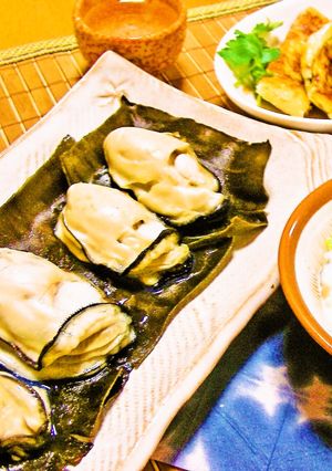 昆布のじゅうたんに乗った牡蠣-レシピのメイン写真