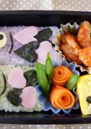 キャラ弁☆ラブリ～ハート　こいのぼり-レシピのメイン写真