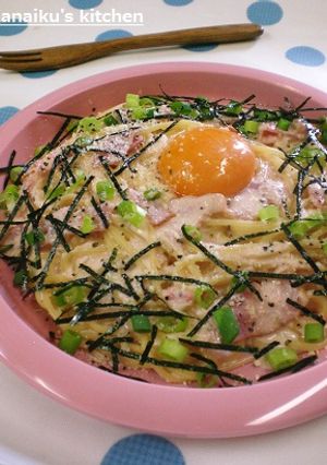 クリームチーズで♡豆乳明太カルボナーラ-レシピのメイン写真