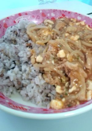 簡単★豚こま切れで激うま麻婆豆腐ライス-レシピのメイン写真