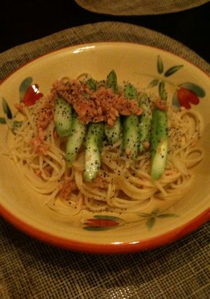 アスパラと鮭フレークのレモンバスタ-レシピのメイン写真
