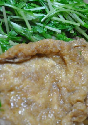 水菜たっぷりdeきつねうどん-レシピのメイン写真